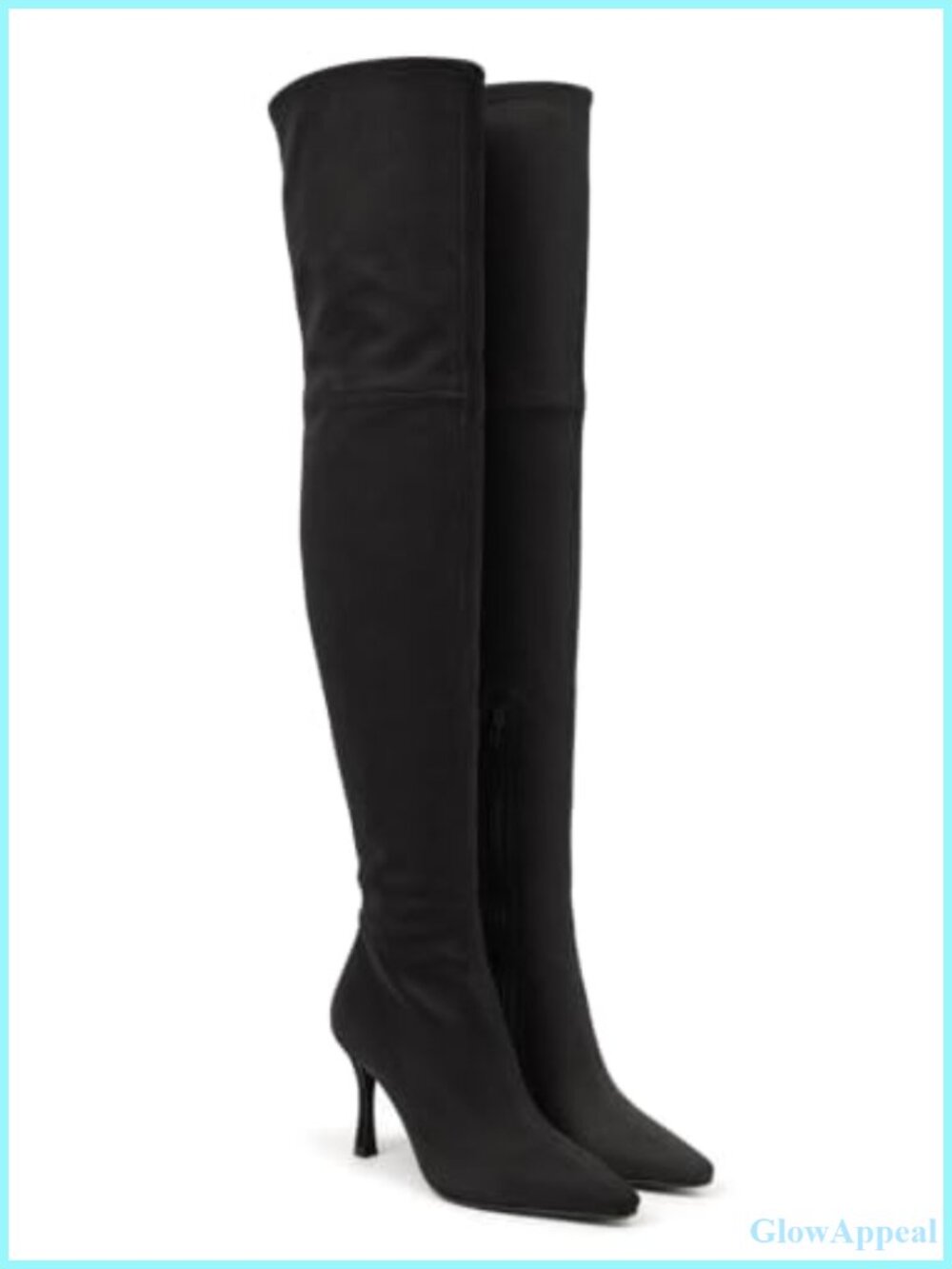 Faux Suede Over the Knee Boots Kitten Heel Zip Thigh High